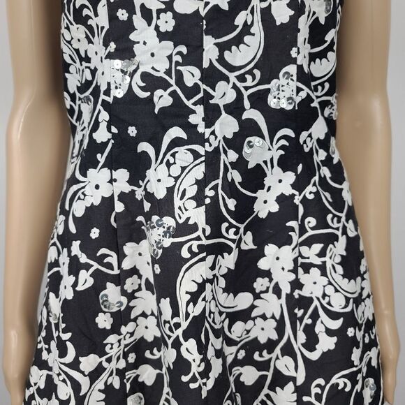 Speechless Black White Floral Halter Sequin Dress - Picture 6 of 9